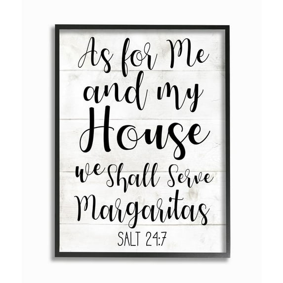Stupell Industries My House Serves Margaritas Funny Spiritual Pun Framed Wall Art Design by Daphne Polselli, 16" x 20", Black Framed