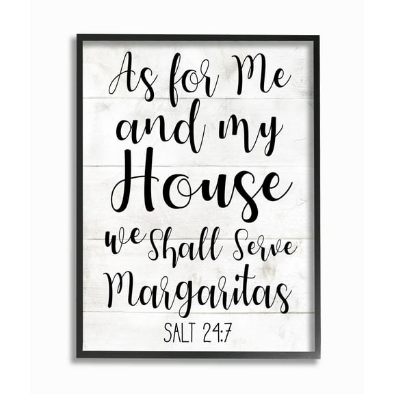 Stupell Industries My House Serves Margaritas Funny Spiritual Pun Framed Wall Art Design by Daphne Polselli, 16" x 20", Black Framed