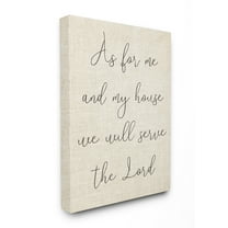Stupell Industries My House Will Serve The Lord Script Typography Religious Painting Gallery Wrapped Canvas Art Print Wall Art, 24 x 30