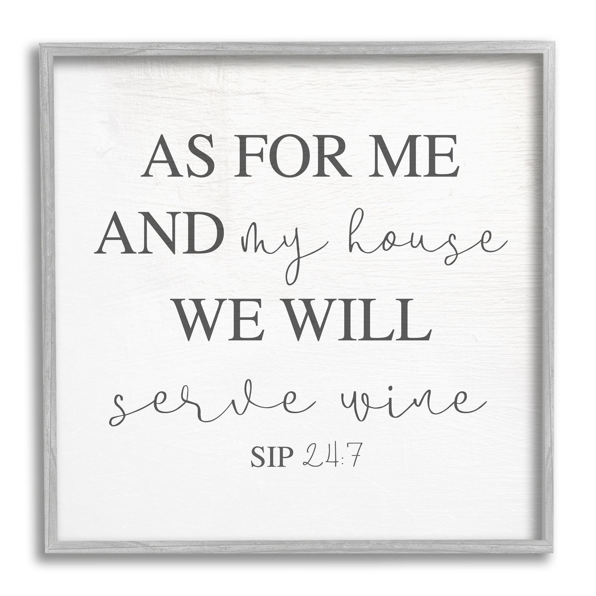 Stupell Industries My House Will Serve Wine Religious Kitchen Sign,17 x 17, Design by Daphne Polselli