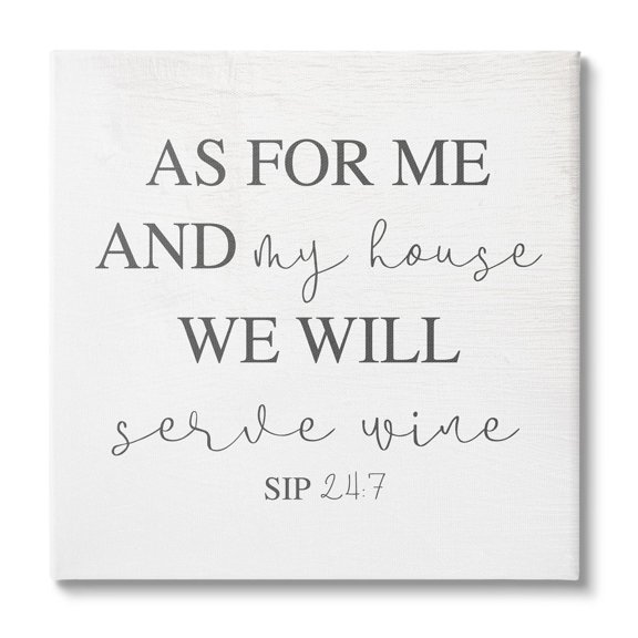 Stupell Industries My House Will Serve Wine Religious Kitchen Sign,17 x 17, Design by Daphne Polselli