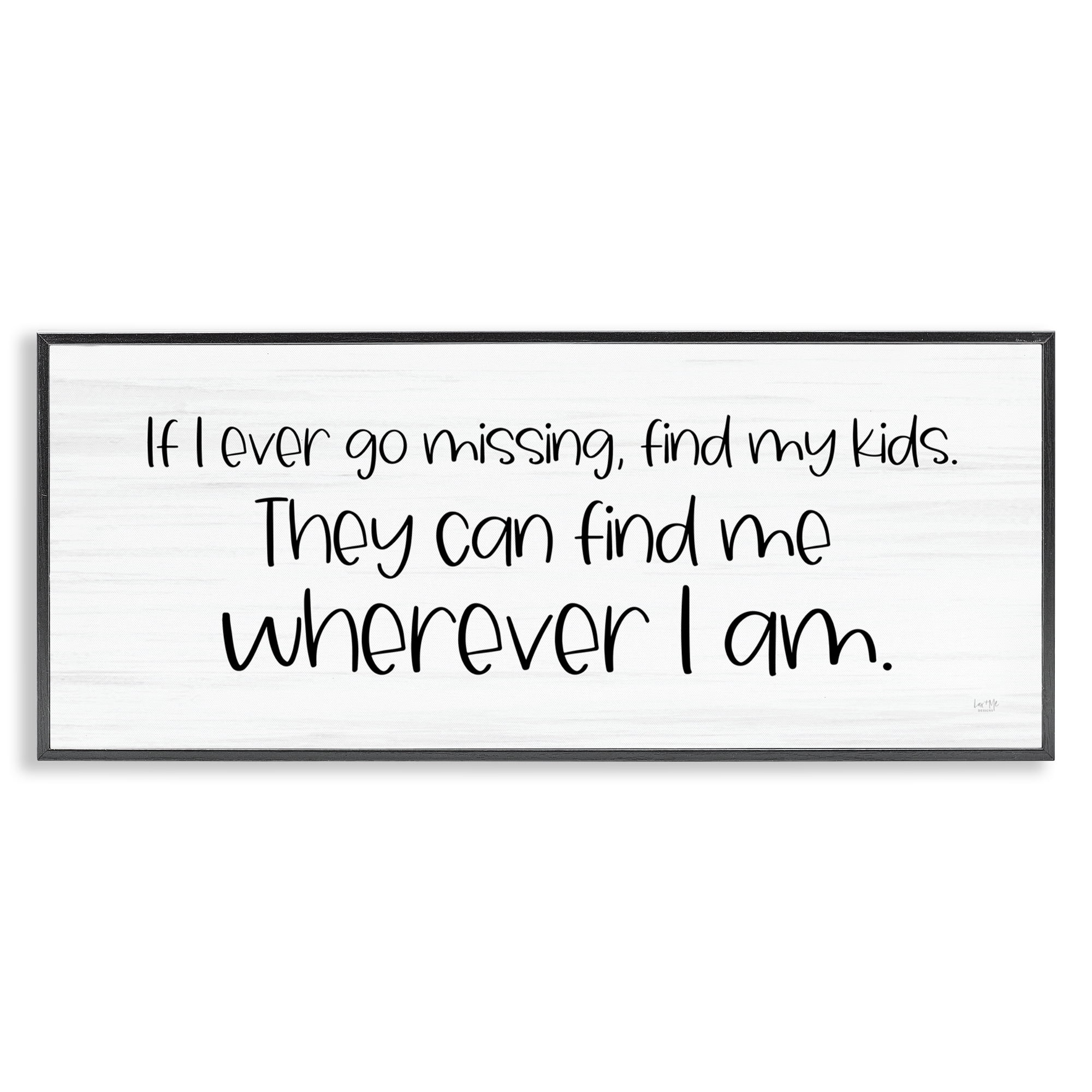 Stupell Industries My Kids Can Find Me Text & Numbers Painting Black Framed Art Print Wall Art, 30 x 13