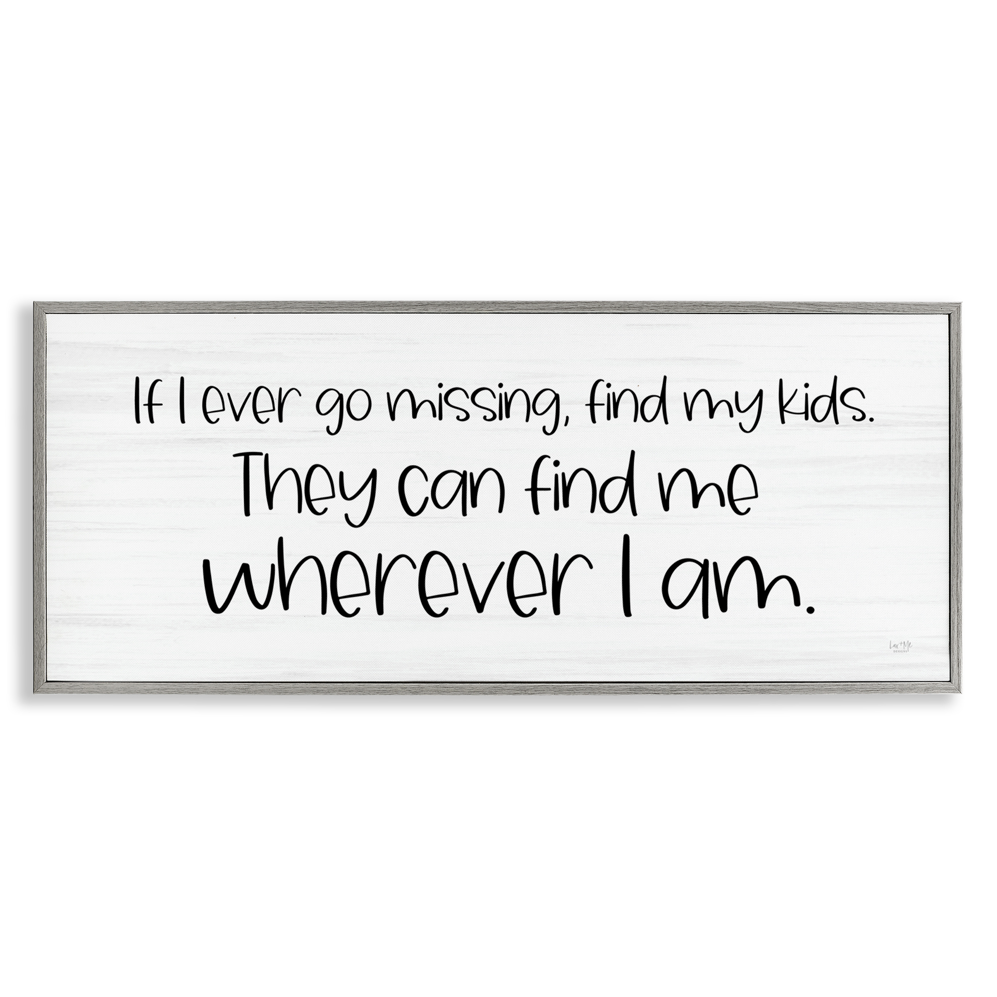 Stupell Industries My Kids Can Find Me Text & Numbers Painting Gray Framed Art Print Wall Art, 30 x 13