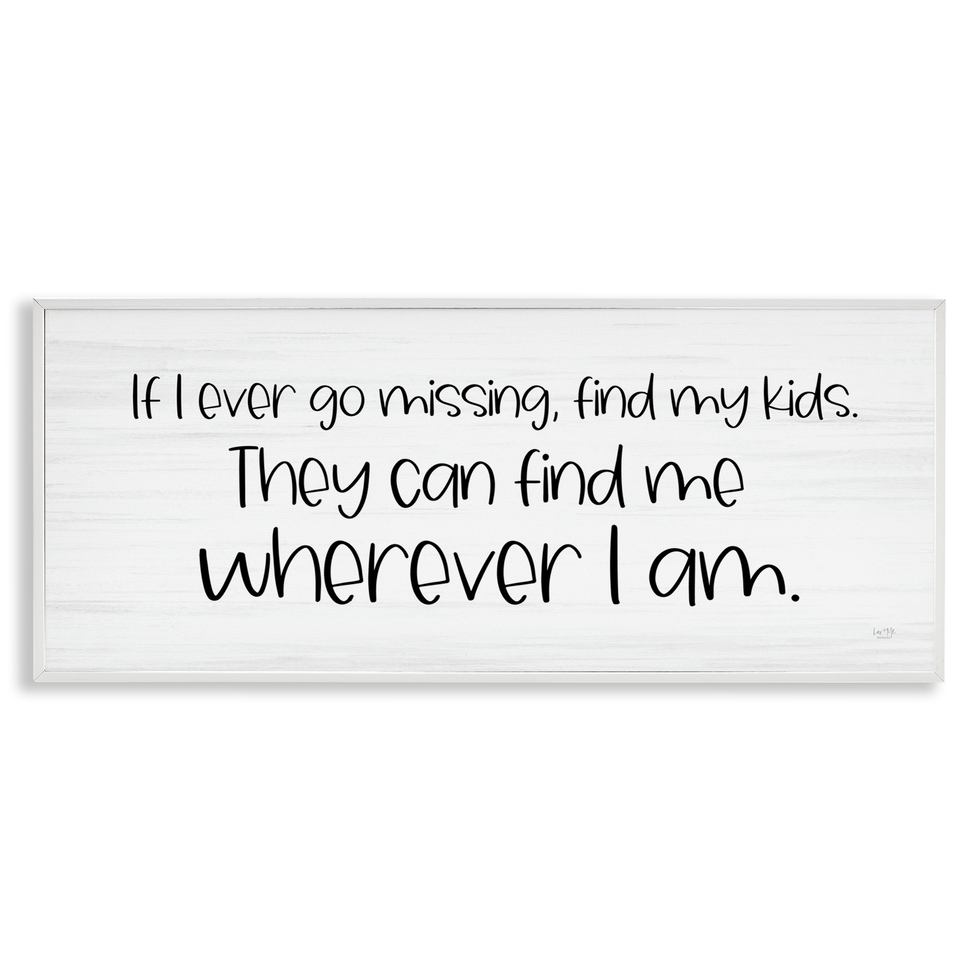 Stupell Industries My Kids Can Find Me Text & Numbers Painting White Framed Art Print Wall Art, 30 x 13