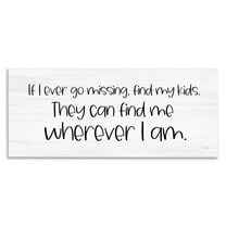 Stupell Industries My Kids Can Find Me Text & Numbers Painting Wrapped Canvas Art Print Wall Art, 24 x 10