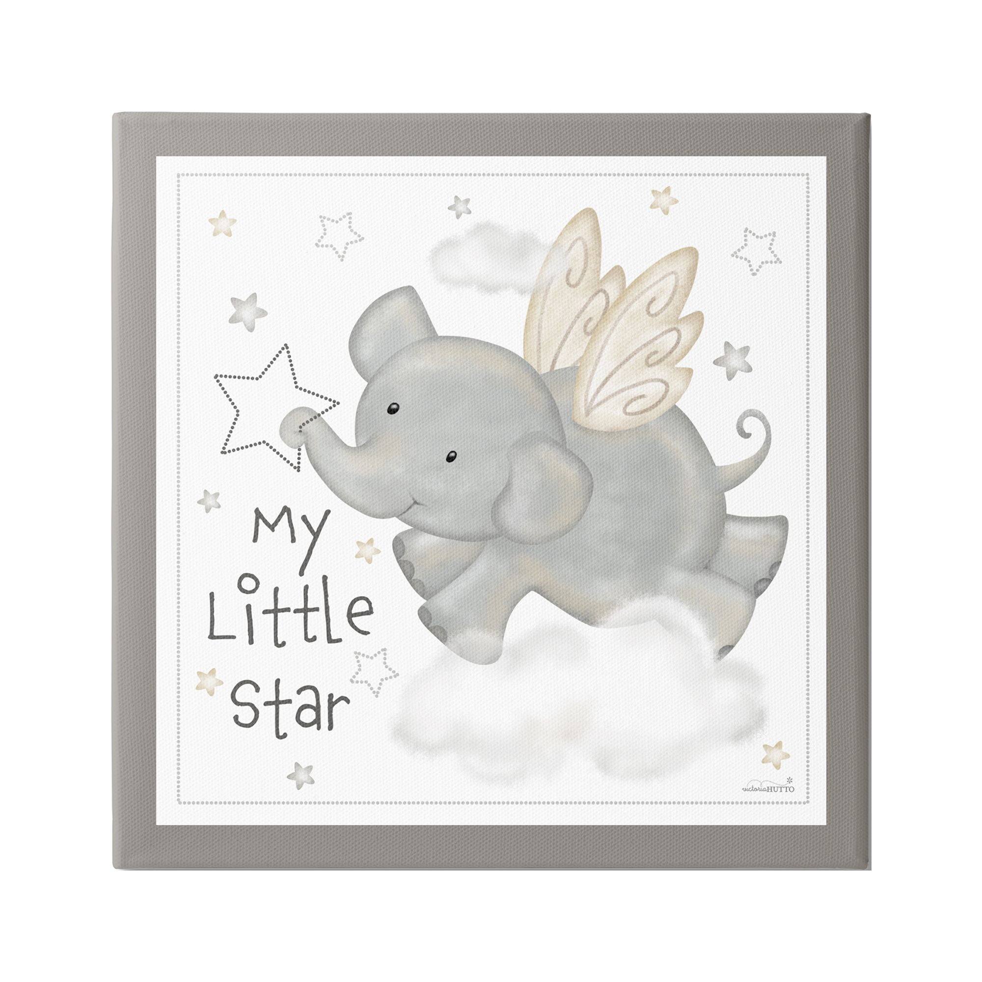 Stupell Industries My Little Star Elephant Animals & Insects Painting Gallery Wrapped Canvas Print Wall Art, 24 x 24