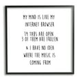 thumbnail image 1 of Stupell Industries My Mind Is Like Internet Browser Witty Phrase Graphic Art Black Framed Art Print Wall Art, Design by J. Weiss, 1 of 5