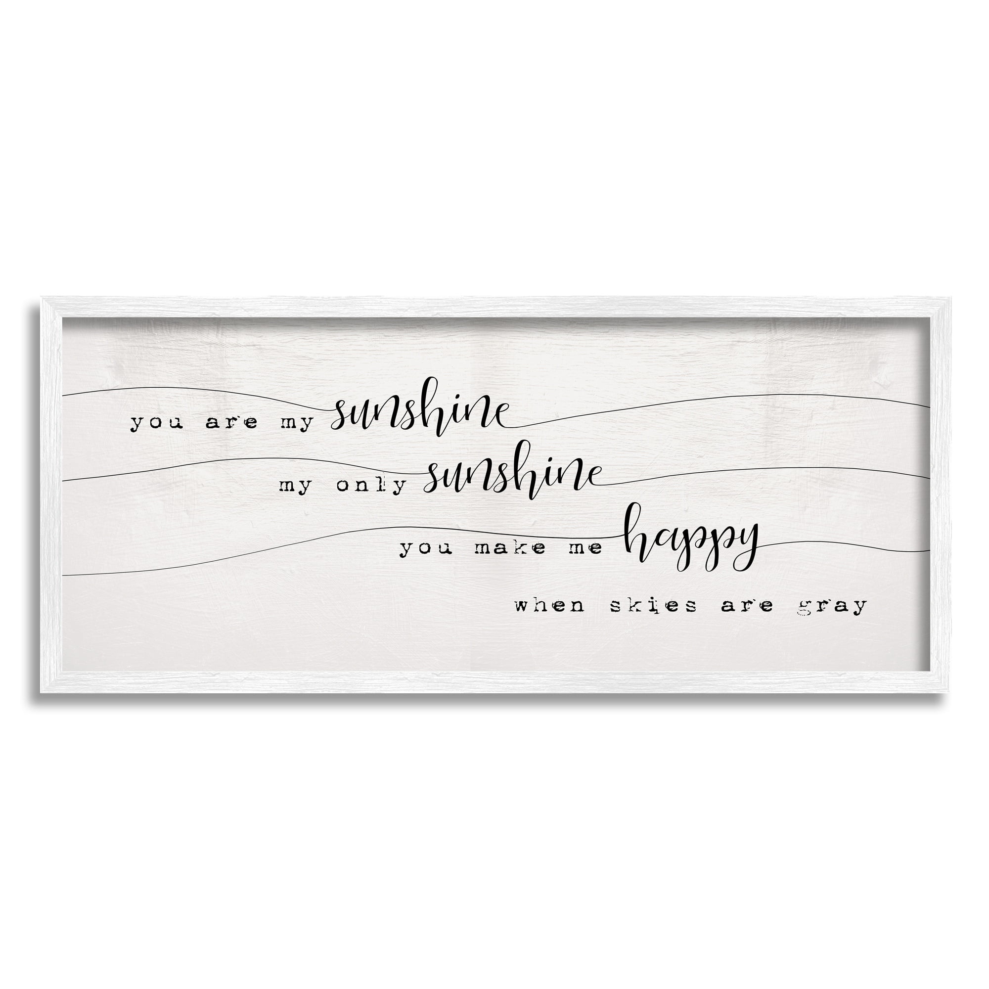 Stupell Industries My Only Sunshine Sentiment Whimsical Script Typography, 13 x 30, Designed by Daphne Polselli