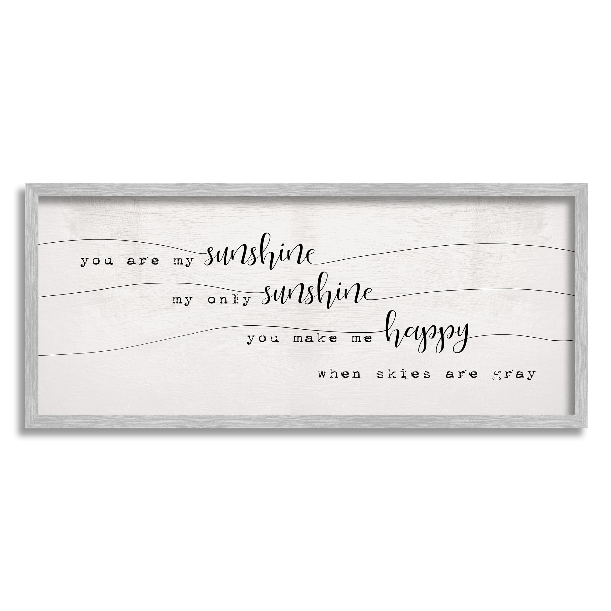 Stupell Industries My Only Sunshine Sentiment Whimsical Script Typography, 13 x 30, Designed by Daphne Polselli