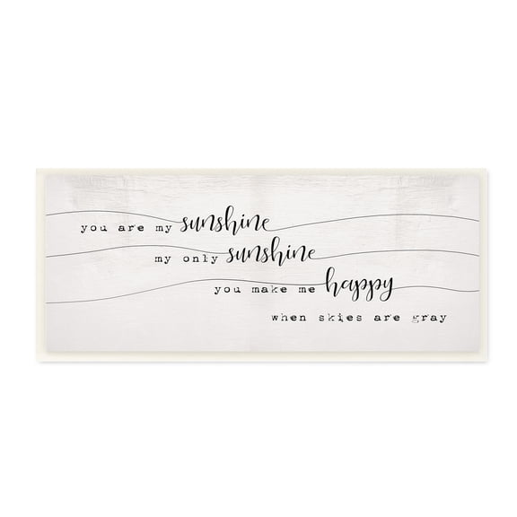 Stupell Industries My Only Sunshine Sentiment Whimsical Script Typography, 7 x 17, Designed by Daphne Polselli