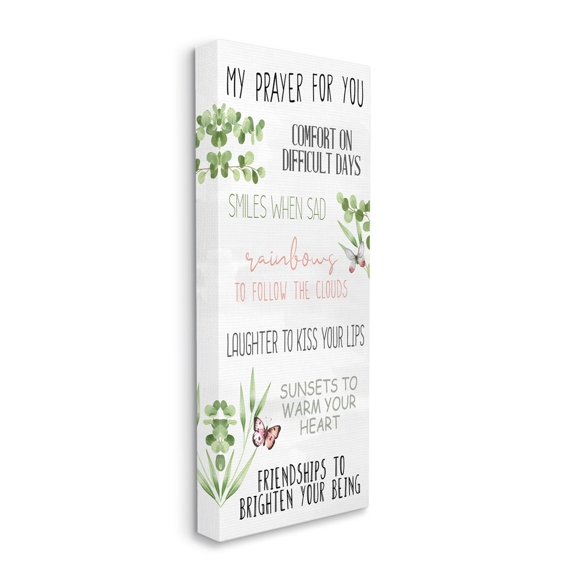 Stupell Industries My Prayer for You Happiness List Spring Butterfly Plants, 10 x 24, Designed by Kim Allen