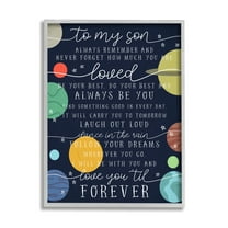 Stupell Industries My Son Love You Forever Phrase Outer Space, 16 x 20, Design by Daphne Polselli