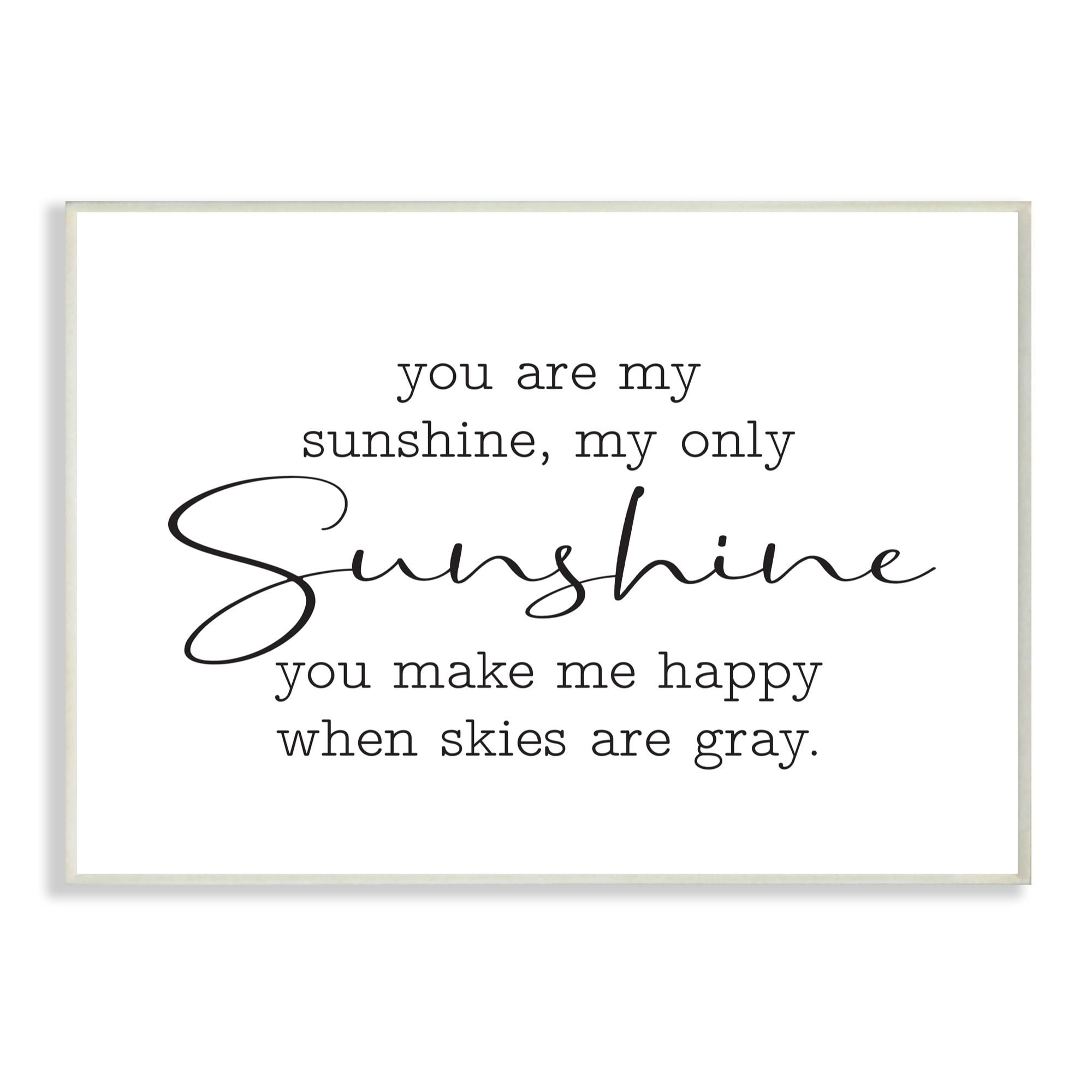 Stupell Industries My Sunshine Family Home Black And White Word Design Wall Plaque by Lettered and Lined