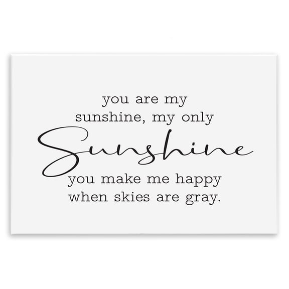 Stupell Industries Modern My Sunshine Family Home Black And White Word Design Wall Plaque Art, 19 x 13, by Lettered and Lined