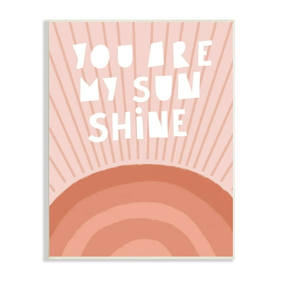 Stupell Industries My Sunshine Motivational Phrase Orange Blush Rainbow Sunrays,10 x 15, Design by Nancy McKenzie