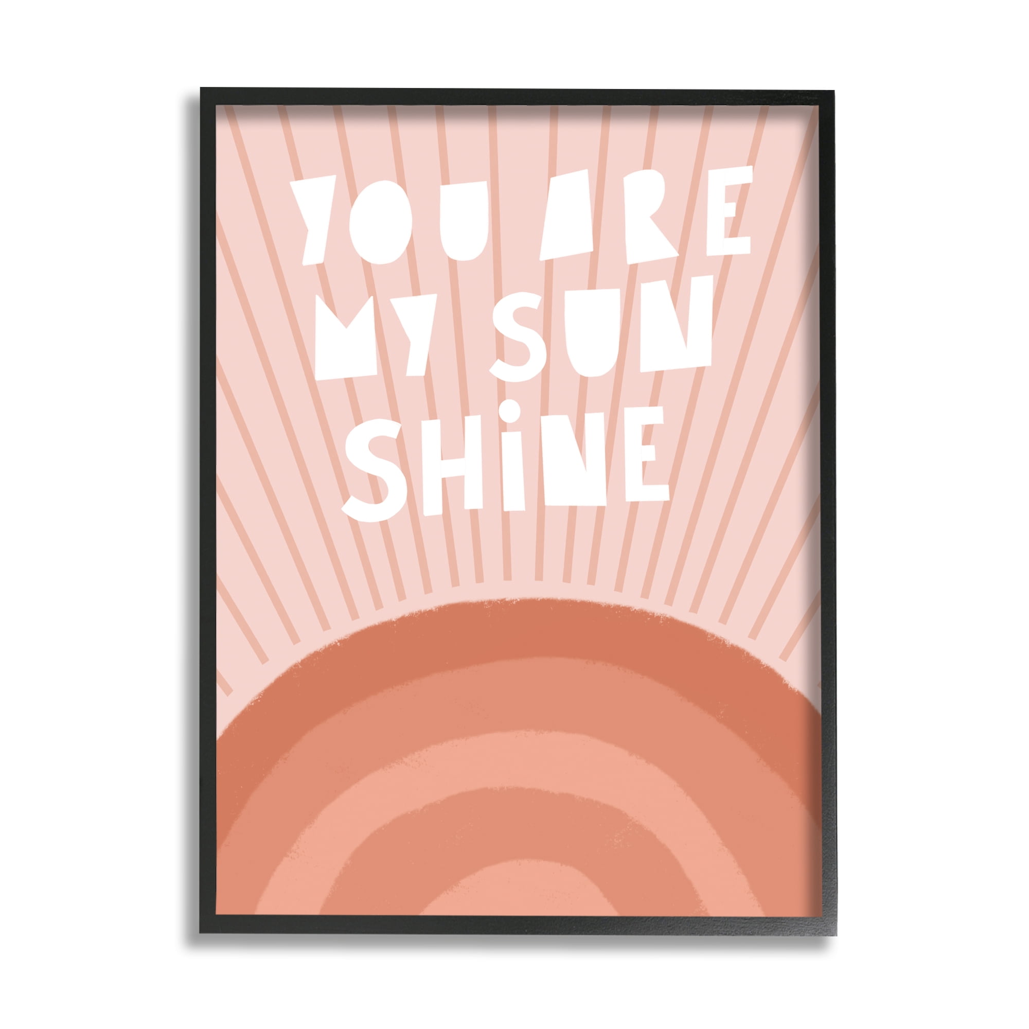 My Sunshine Motivational Phrase Orange Blush Rainbow Sunrays Inspirational Graphic Art Framed Art Print Wall Art