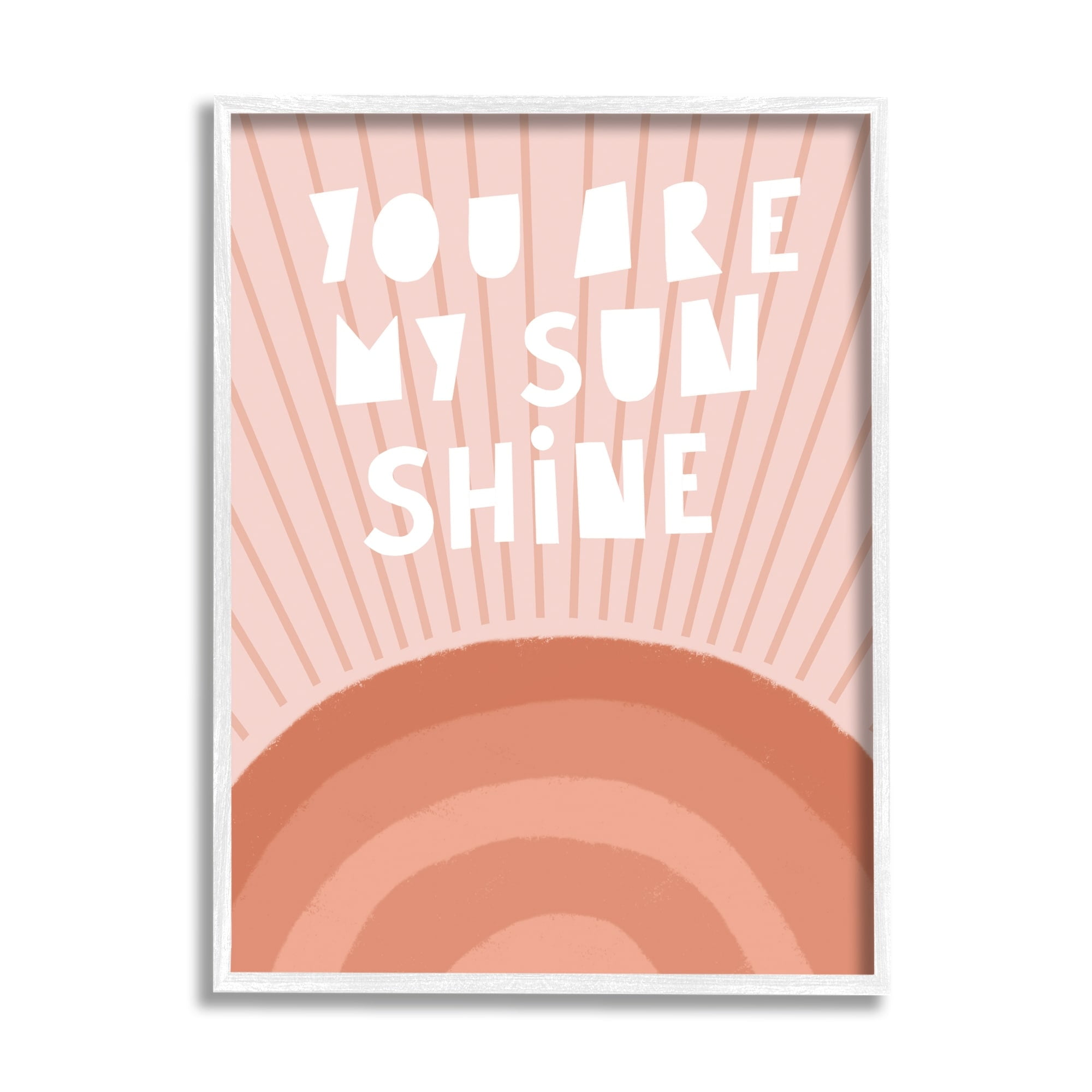 Stupell Industries My Sunshine Motivational Phrase Orange Blush Rainbow Sunrays,11 x 14, Design by Nancy McKenzie