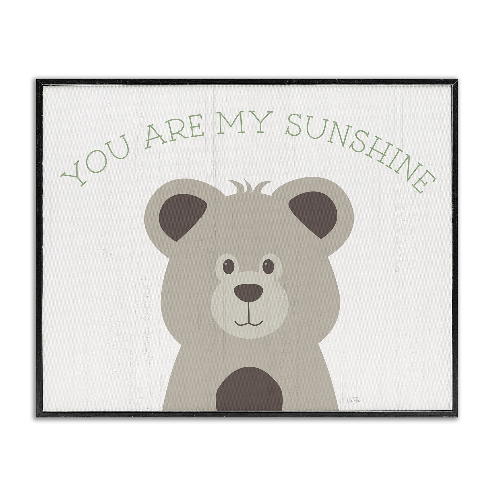 Stupell Industries My Sunshine Smiling Bear Animals Painting Black Framed Art Print Wall Art, 14 x 11