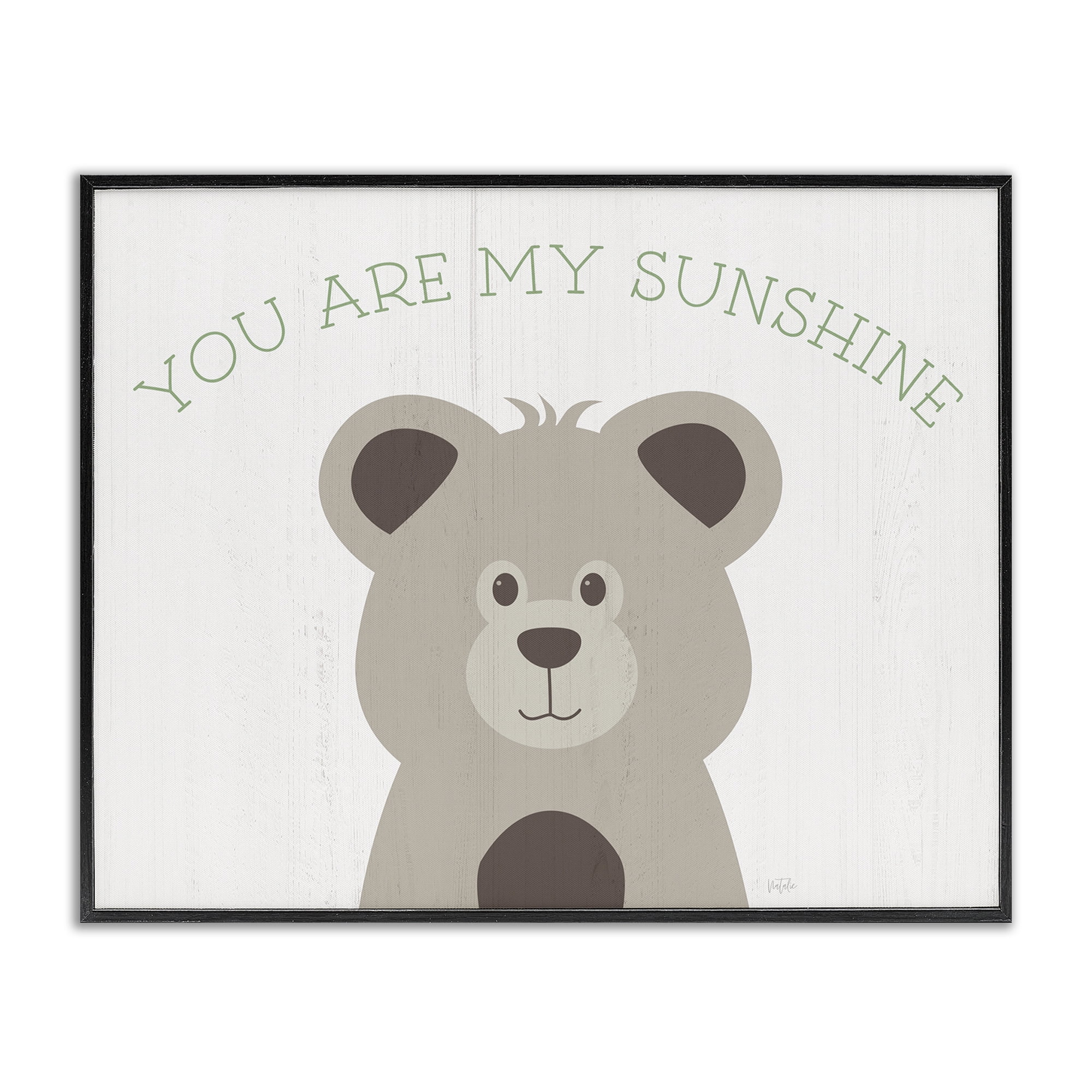 Stupell Industries My Sunshine Smiling Bear Animals Painting Black Framed Art Print Wall Art, 30 x 24