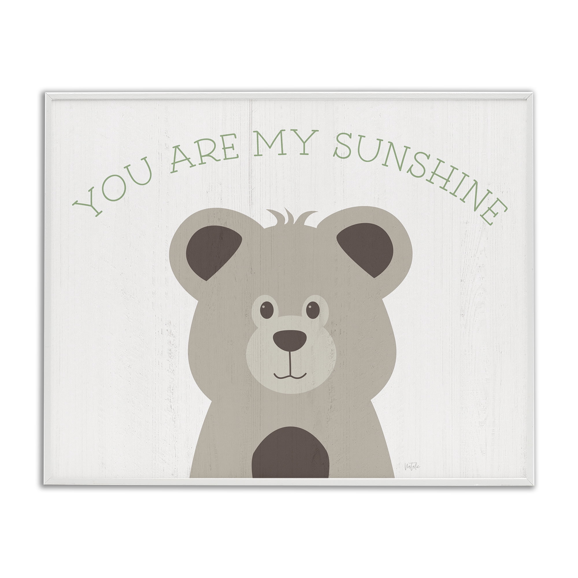 Stupell Industries My Sunshine Smiling Bear Animals Painting White Framed Art Print Wall Art, 14 x 11
