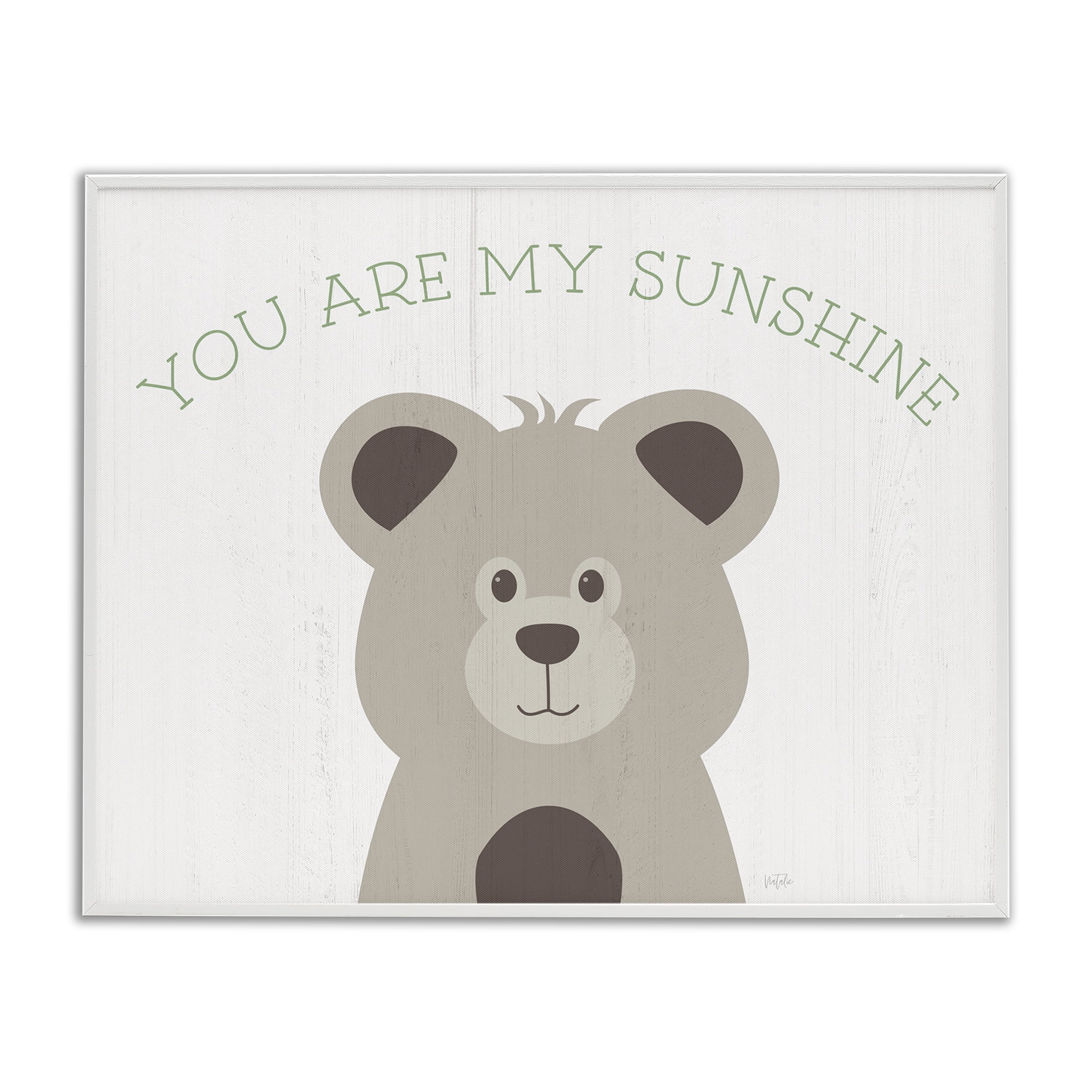 Stupell Industries My Sunshine Smiling Bear Animals Painting White Framed Art Print Wall Art, 20 x 16