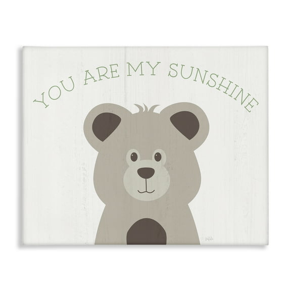 Stupell Industries My Sunshine Smiling Bear Animals Painting Wrapped Canvas Art Print Wall Art, 20 x 16