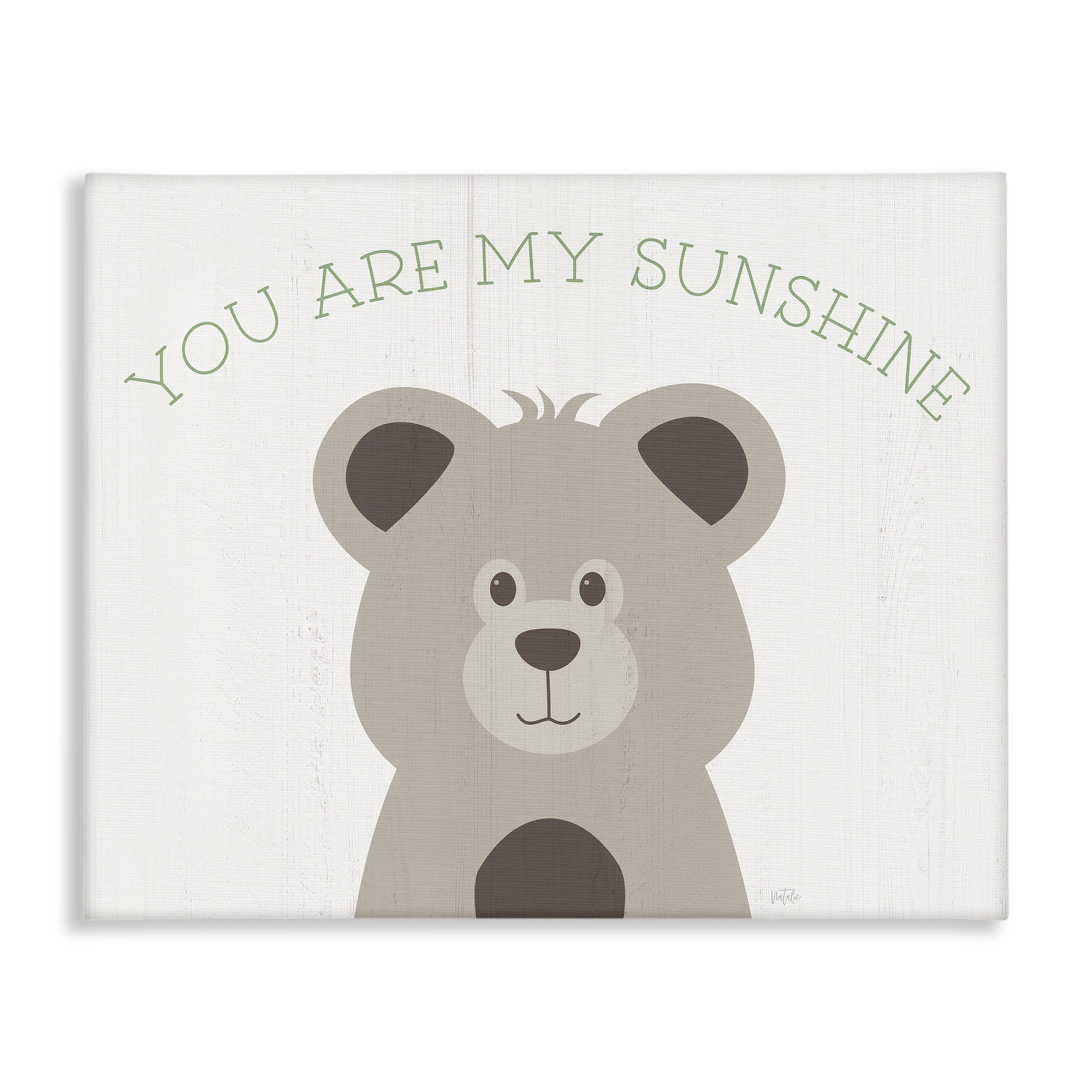 Stupell Industries My Sunshine Smiling Bear Animals Painting Wrapped Canvas Art Print Wall Art, 30 x 24