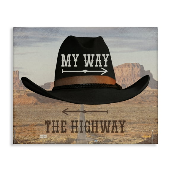 Stupell Industries My Way or Highway Cowboy Canvas Wall Art design by Marcus Prime, 16 x 20