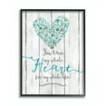 thumbnail image 1 of Stupell Industries My Whole Heart Blue Green Wood Textured Word Design Framed Wall Art by Jo Moulton, 1 of 3