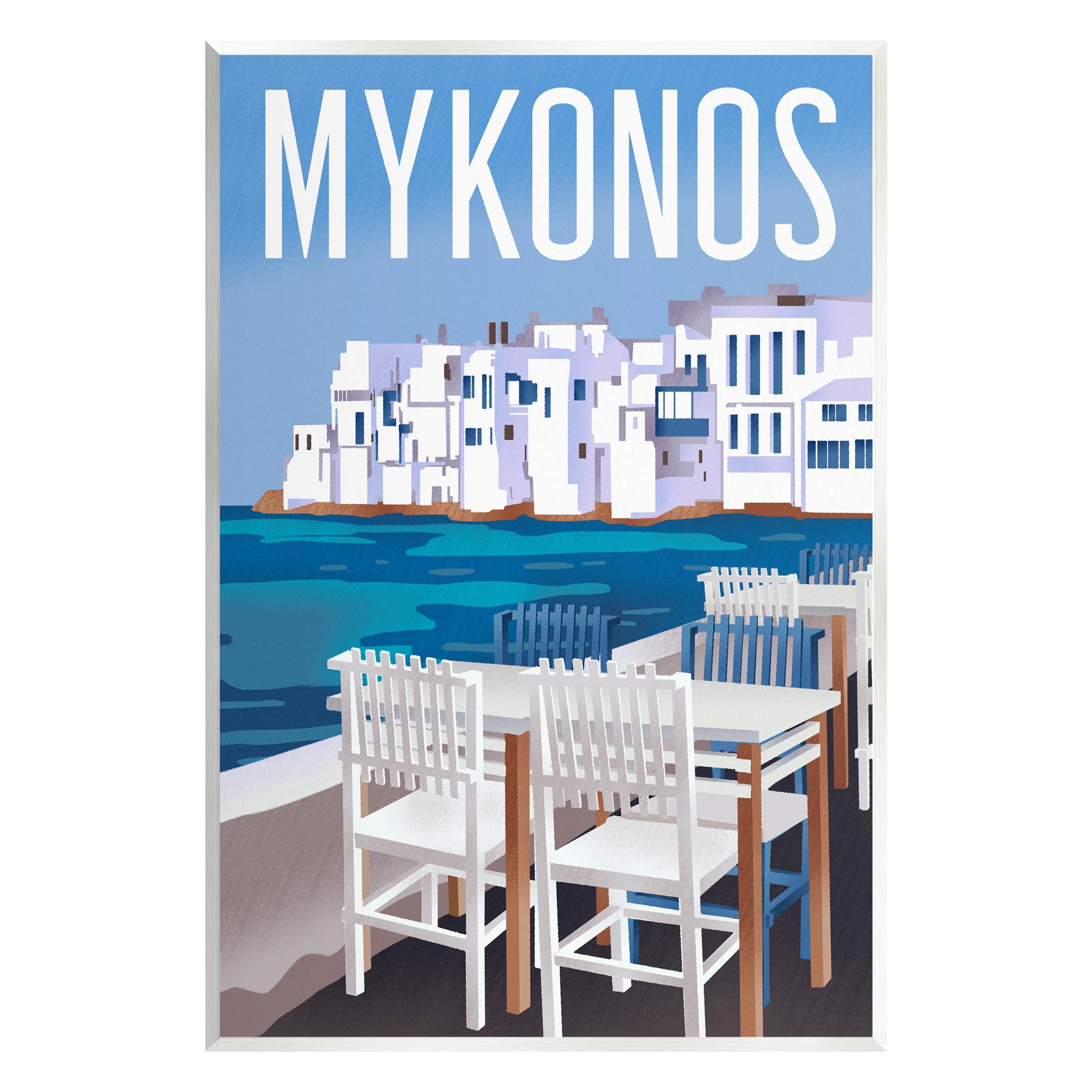 Stupell Industries Mykonos Seaside Vacation Graphic Art Unframed Art Print Wall Art, Design by Ziwei Li