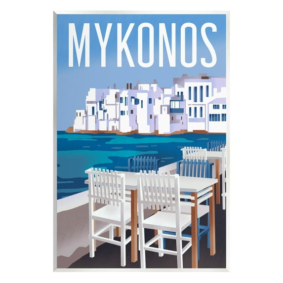 Stupell Industries Mykonos Seaside Vacation Graphic Art Unframed Art Print Wall Art, Design by Ziwei Li