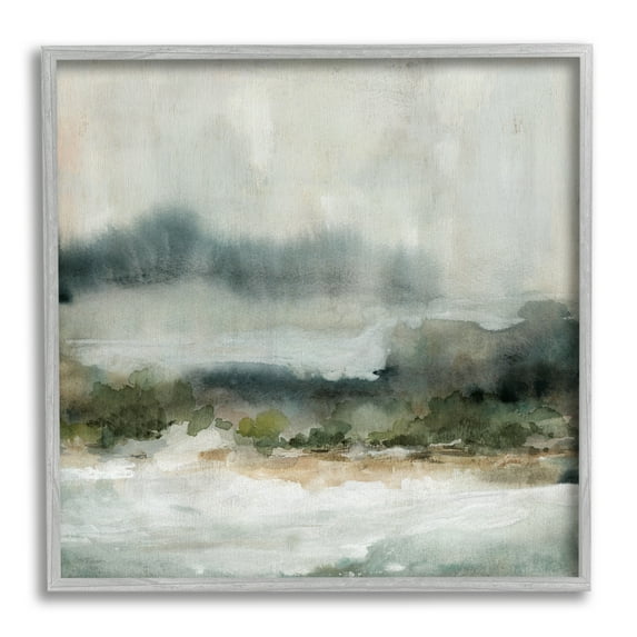 Stupell Industries Mysterious Abstract Nature Murky Fog Watercolor Scene Painting Gray Framed Art Print Wall Art, Design by Carol Robinson