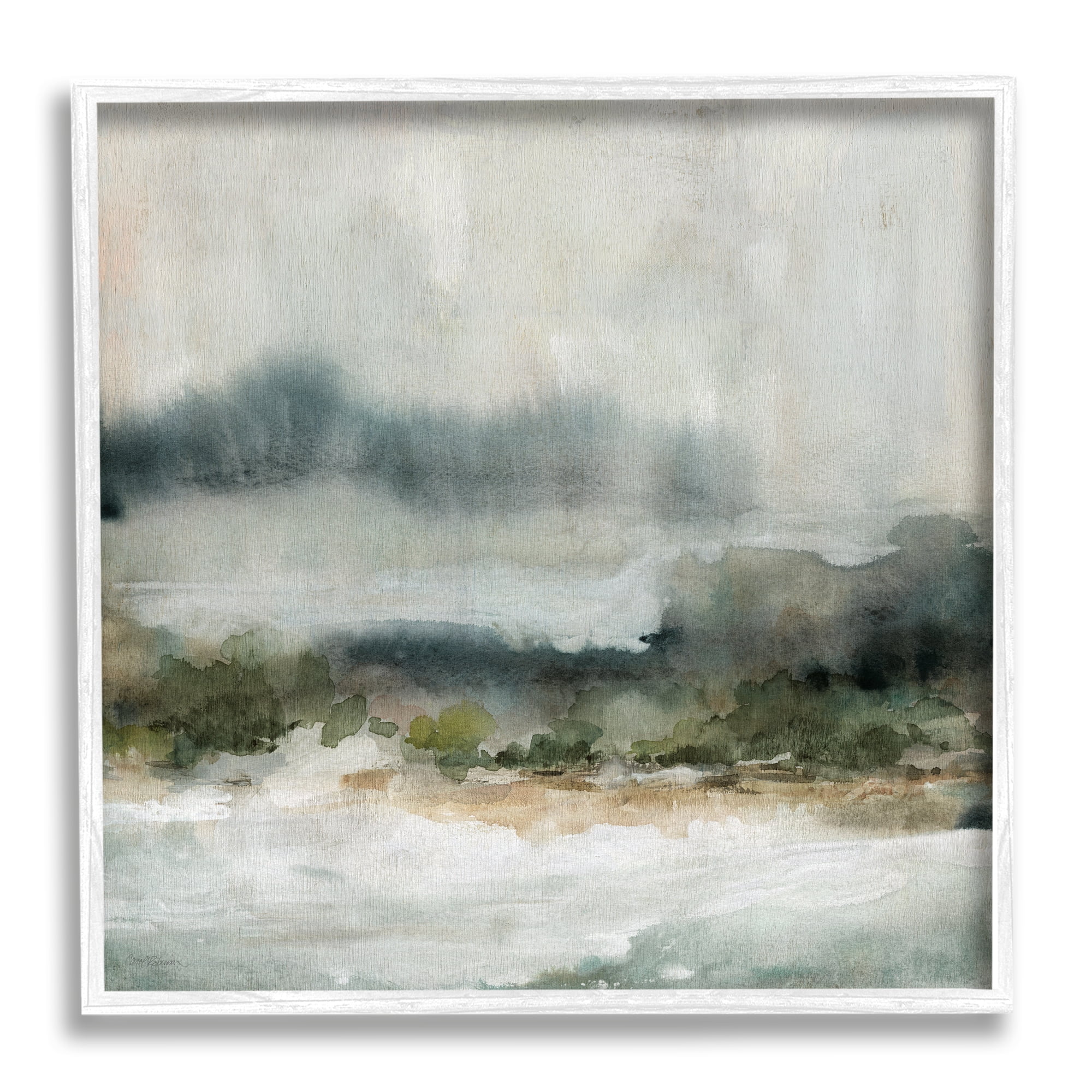 Stupell Industries Mysterious Abstract Nature Murky Fog Watercolor Scene Painting White Framed Art Print Wall Art, Design by Carol Robinson
