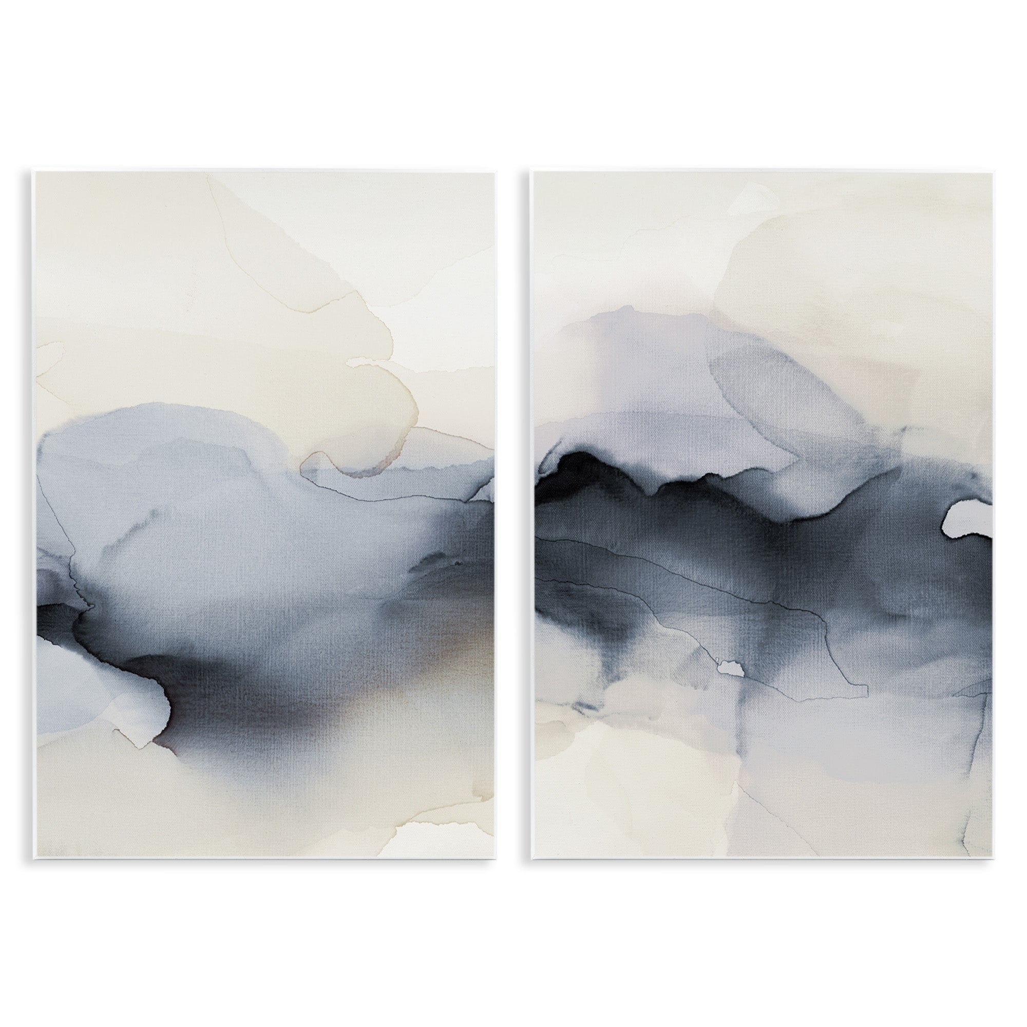 Stupell Industries Mysterious Abstract Painting Obscure Watercolor Detail Painting Unframed Art Print Wall Art, Set of 2, Design by Kippi Leonard
