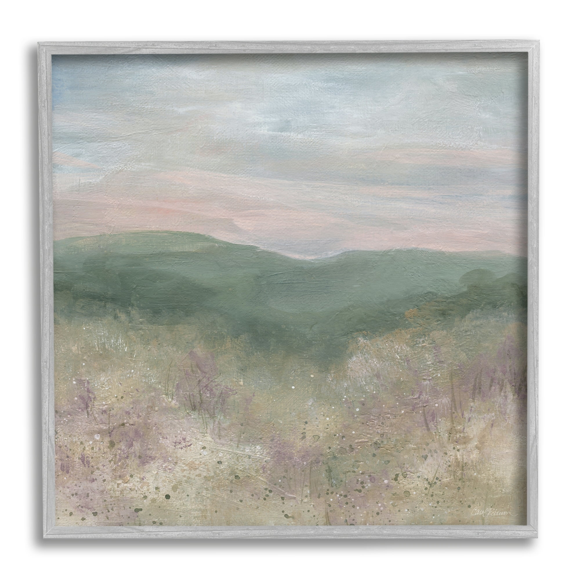 Stupell Industries Mysterious Mountain Nature Abstract Forest Tree Tops Painting Gray Framed Art Print Wall Art, Design by Carol Robinson
