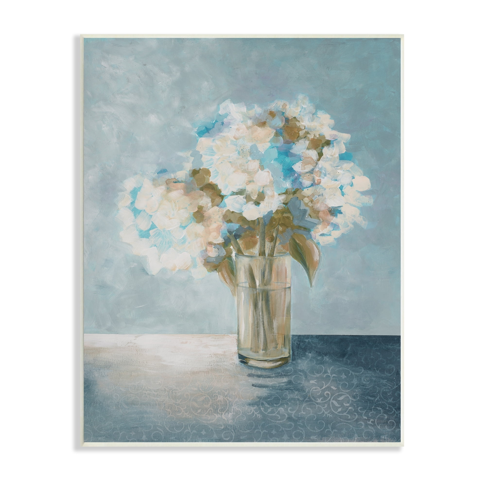Stupell Industries Mystic Blue Hydrangea Flowers Sunlight Haze Painting, 10 x 15,Design by Doris Charest