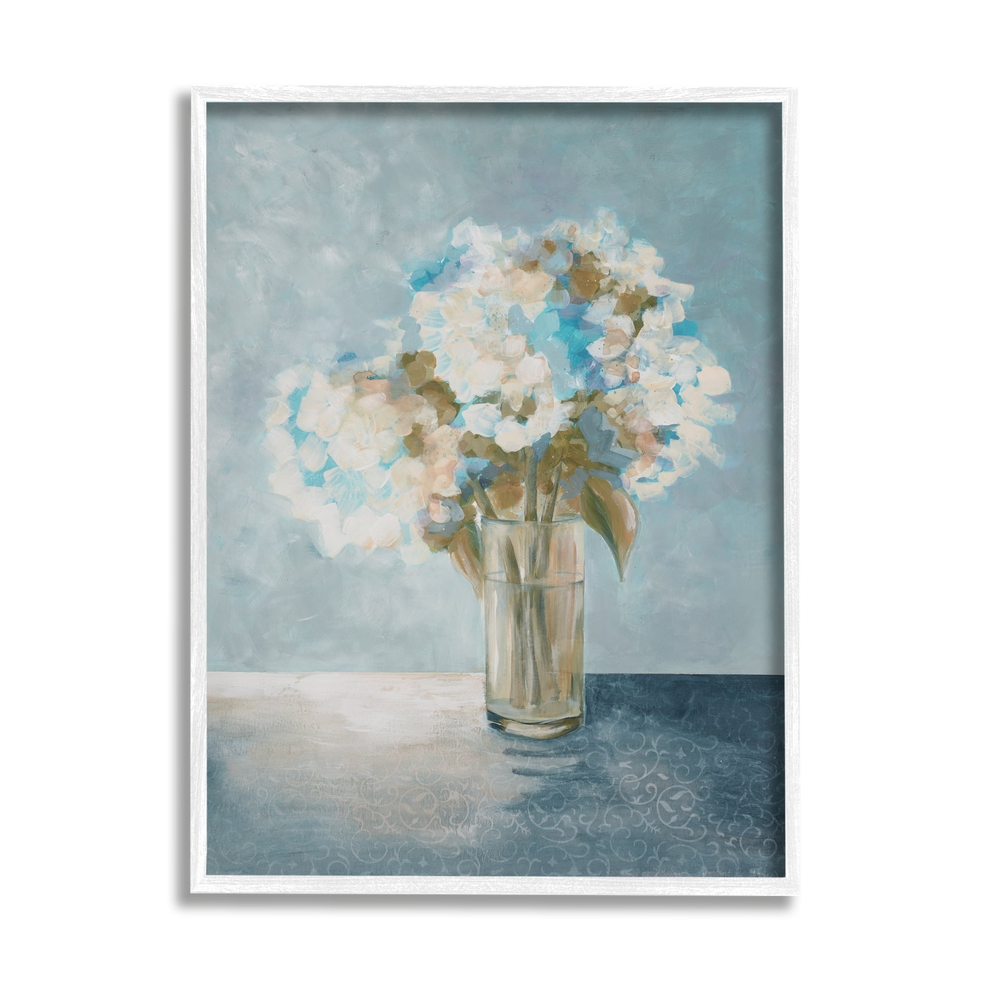 Stupell Industries Mystic Blue Hydrangea Flowers Sunlight Haze Painting, 24 x 30,Design by Doris Charest