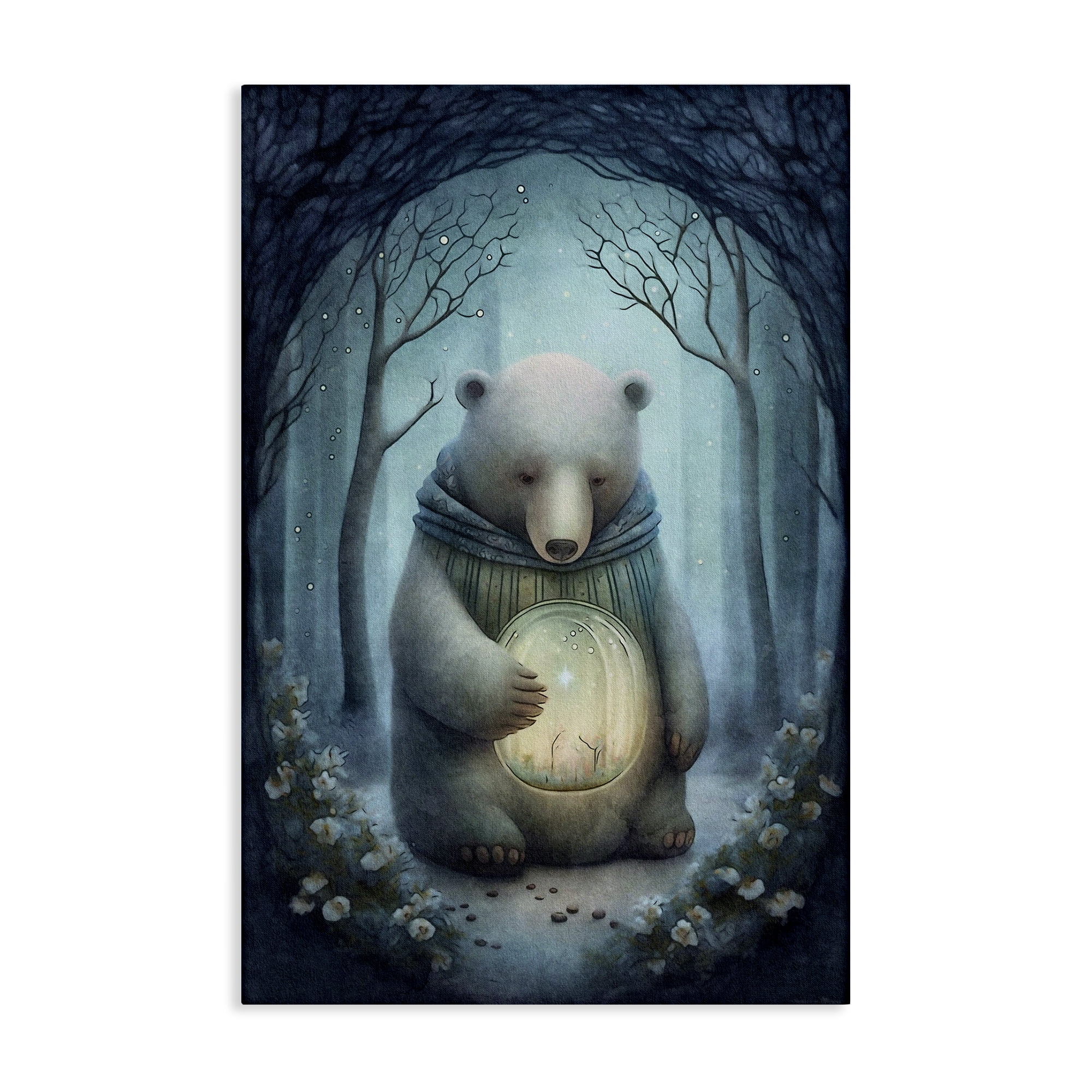 Stupell Industries Mystic Brown Bear Landscape Painting Gallery Wrapped Canvas Art Print Wall Art, 30 x 45