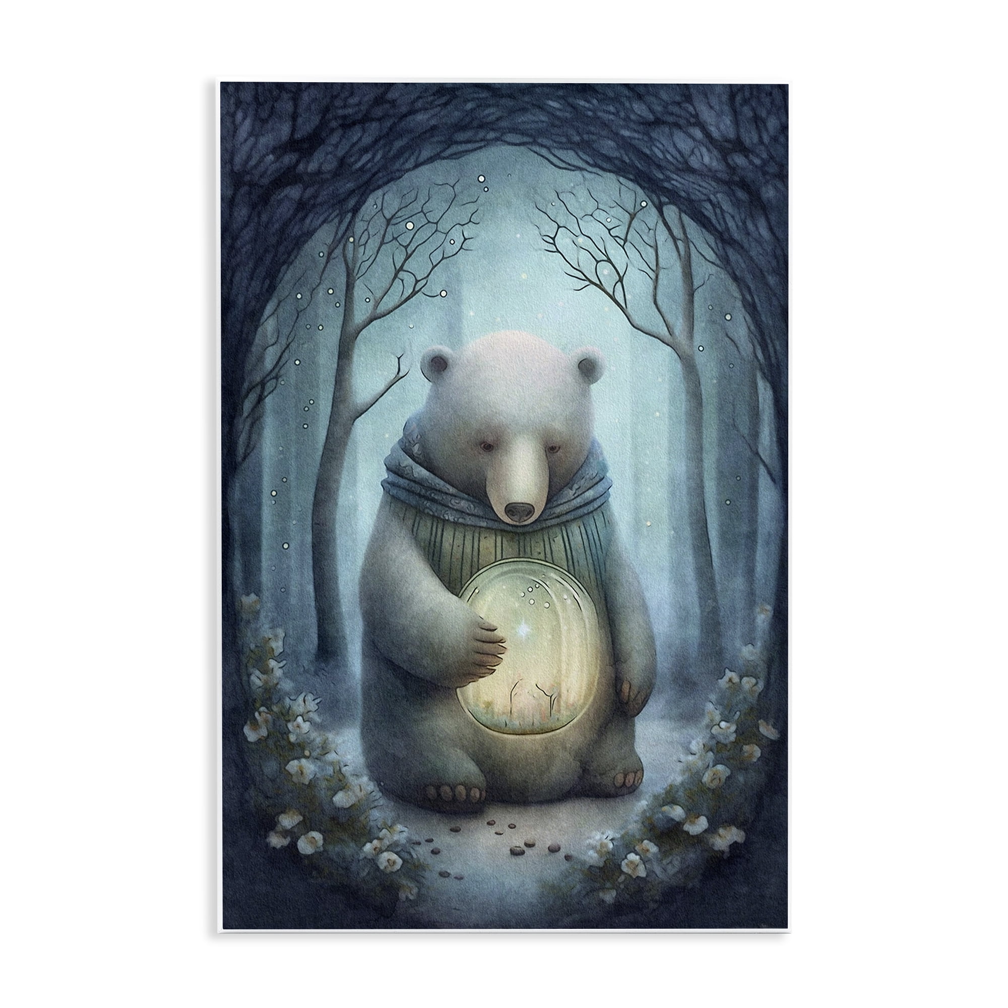 Stupell Industries Mystic Brown Bear Landscape Painting Unframed Art Print Wall Art, 13 x 19
