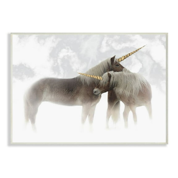 Stupell Industries Mystic Brown Unicorn Fantasy Majestic Clouds Gold Graphic Art Unframed Art Print Wall Art, 10x15, by Ziwei Li