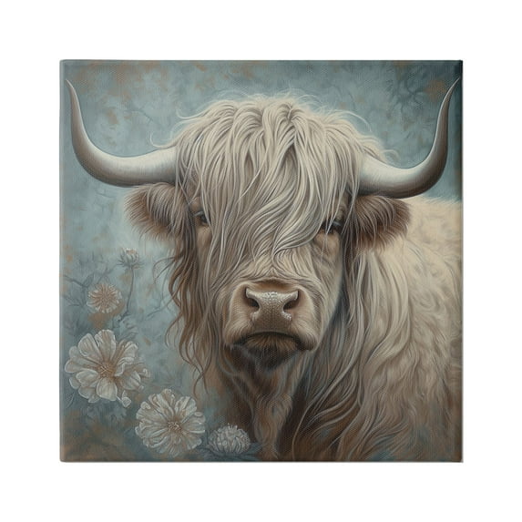 Stupell Industries Mystic Highland Cattle Animals & Insects Painting Gallery Wrapped Canvas Art Print Wall Art, 30 x 30