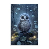 Stupell Industries Mystic Owl in Nature Landscape Painting Unframed Art Print Wall Art, 10 x 15