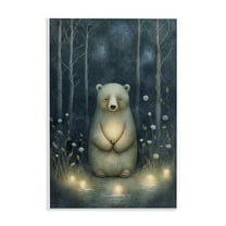 Stupell Industries Mystic Polar Bear Landscape Painting Unframed Art Print Wall Art, 10 x 15