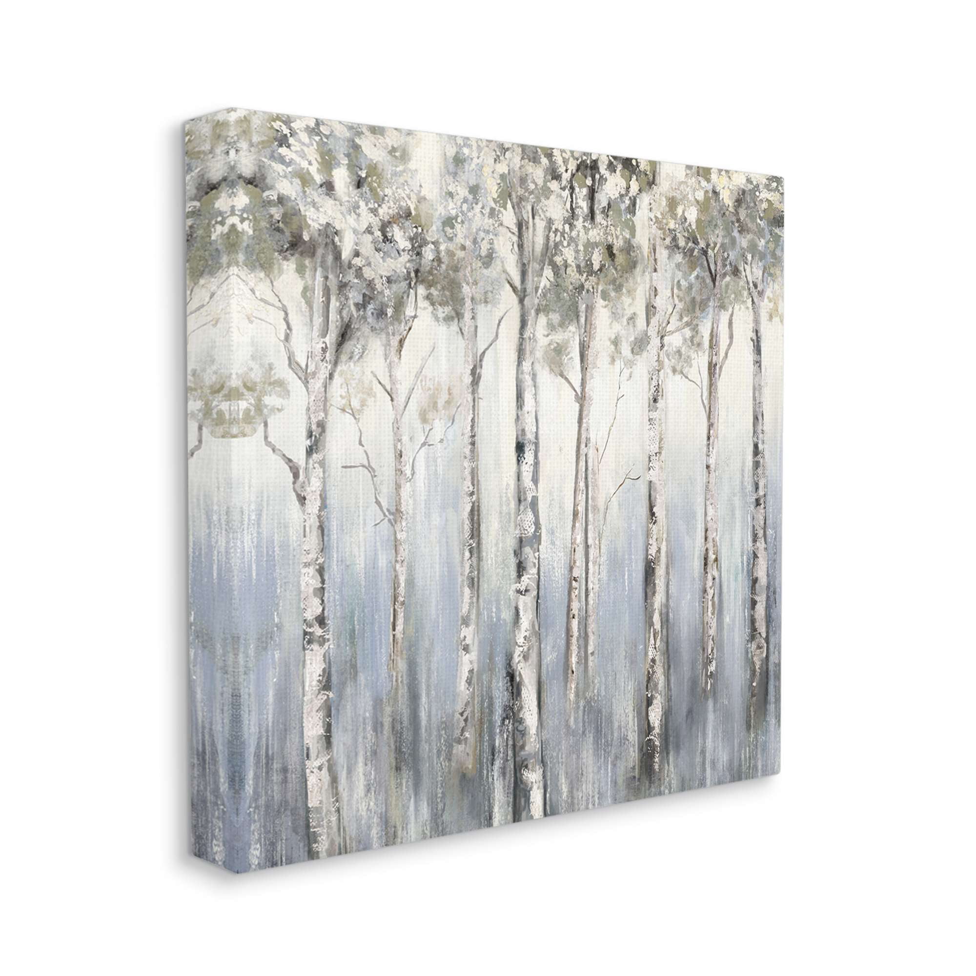 Stupell Industries Mystic White Birch Tree Forest White Grey Bark, 30 x 30, Designed by Carson Lyons
