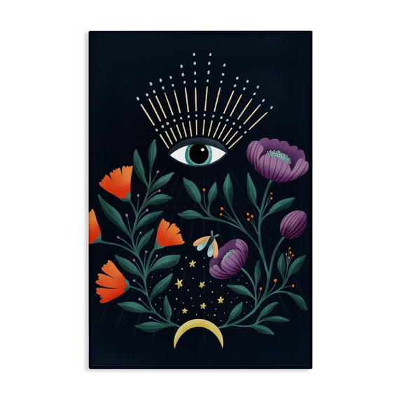 Stupell Industries Mystical Floral Evil Eye Canvas Wall Art design by Metka Hiti, 45 x 30