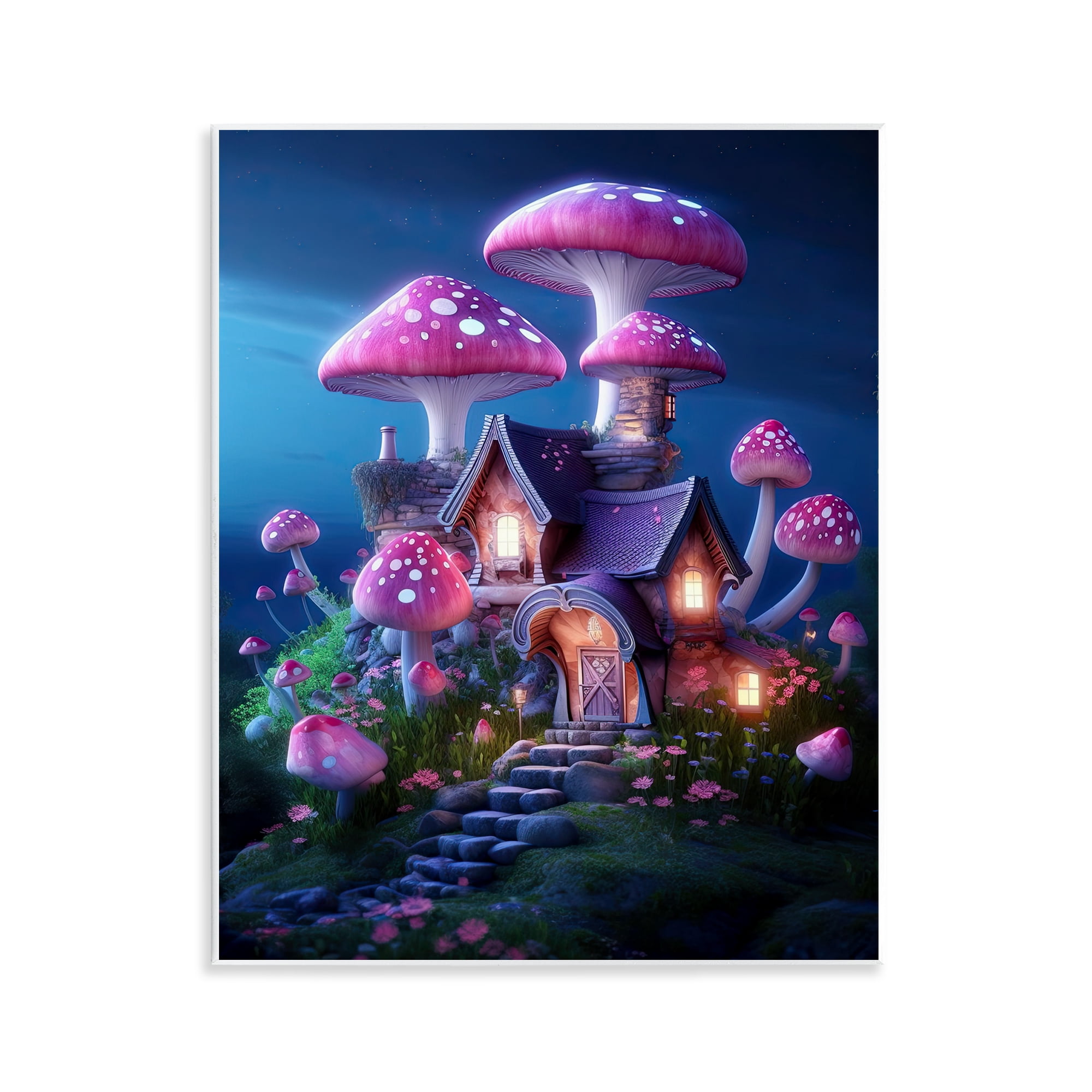 Stupell Industries Mystical Forest Cottage Town & City Painting Unframed Art Print Wall Art, 11 x 14