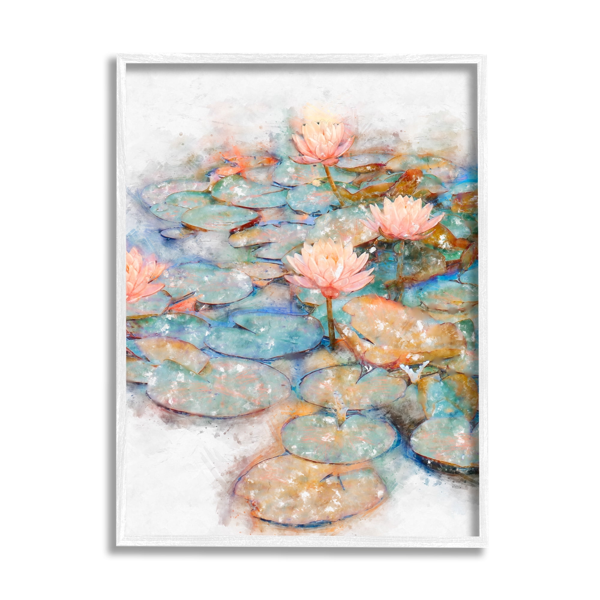 Stupell Industries Mystical Lily Pond Blossoms Abstract Floral Textures, 11 x 14, Design by Ziwei Li