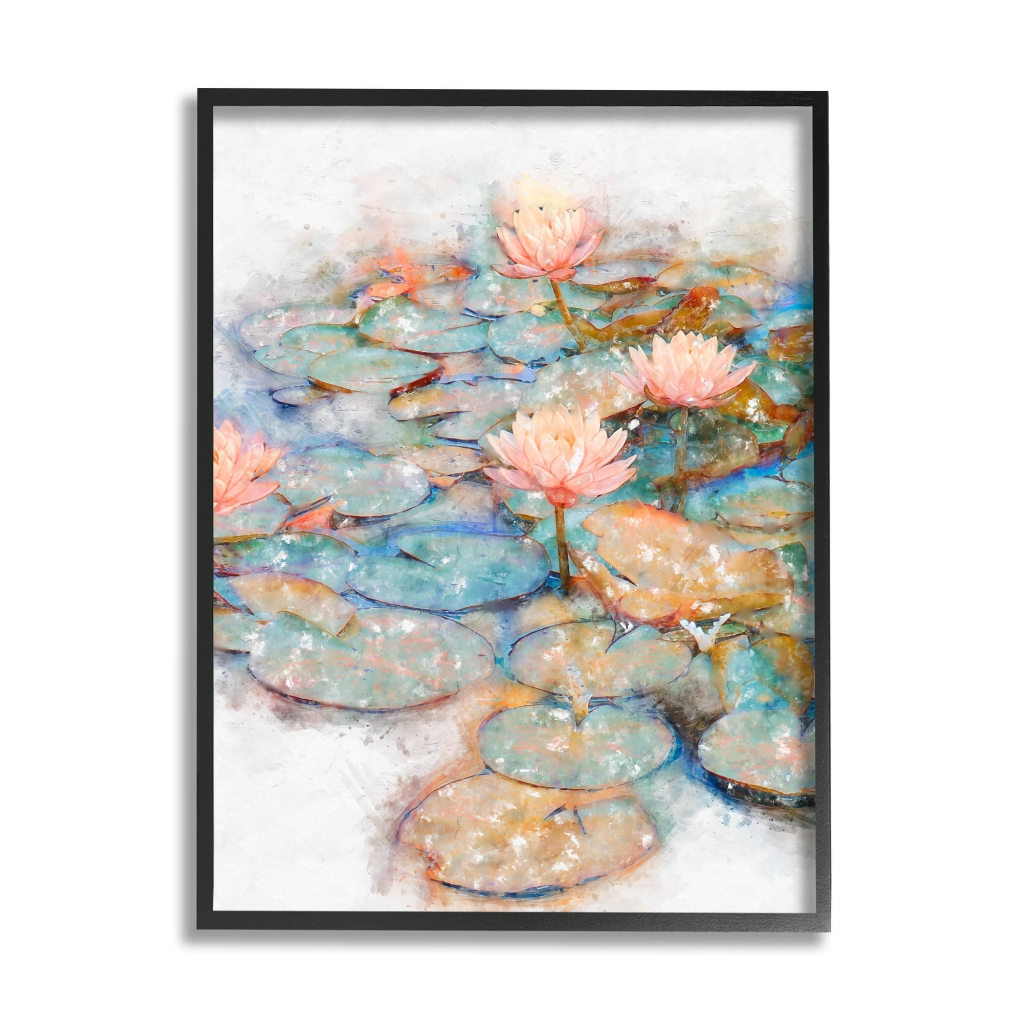 Stupell Industries Mystical Lily Pond Blossoms Abstract Floral Textures, 11 x 14, Design by Ziwei Li