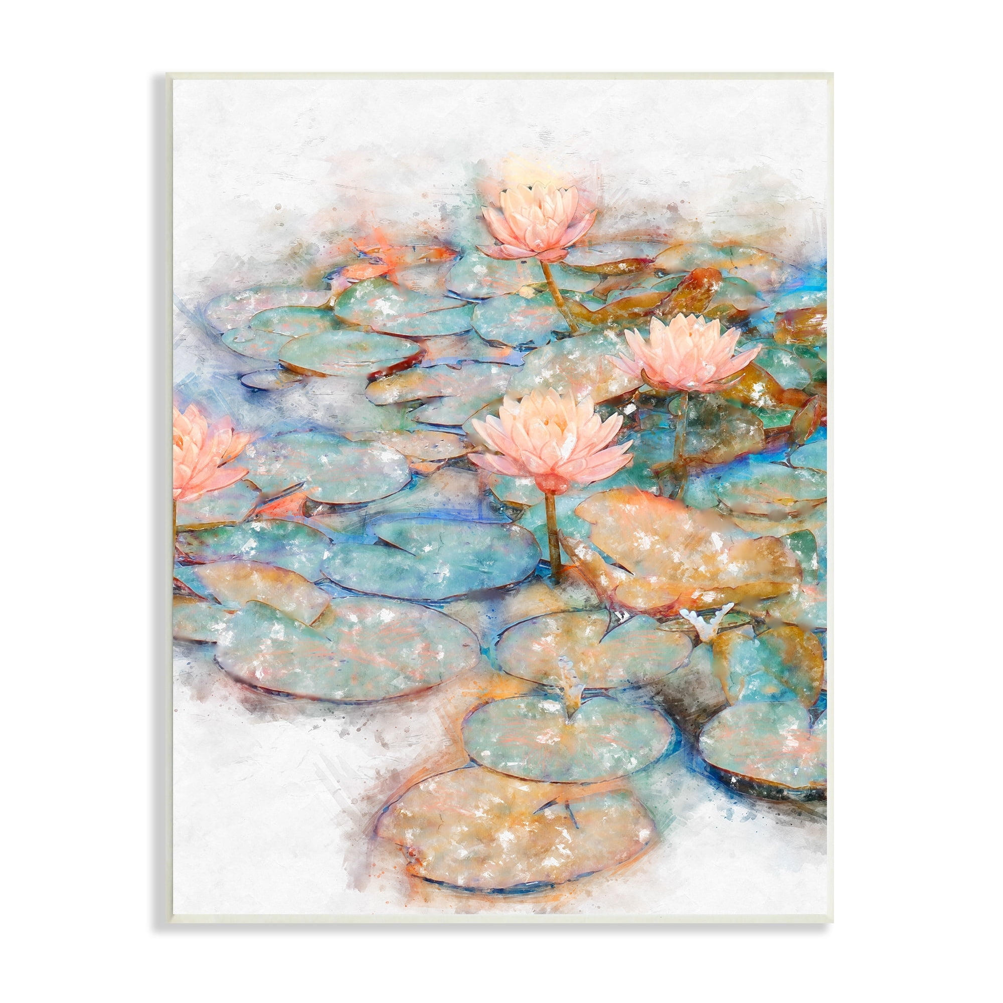 Stupell Industries Mystical Lily Pond Blossoms Abstract Floral Textures, 13 x 19, Design by Ziwei Li