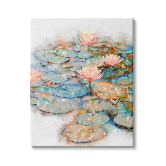 Stupell Industries Mystical Lily Pond Blossoms Abstract Floral Textures, 16 x 20, Design by Ziwei Li